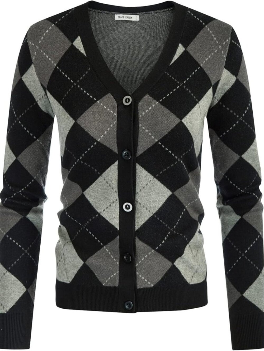 Cozy Fall Argyle Cardigan Sweater for Women | Preppy Knitwear & Stylish Layering
